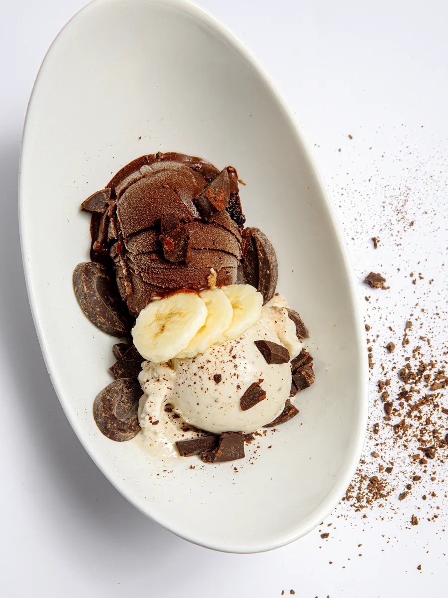 Crème glacée chocolat et banane